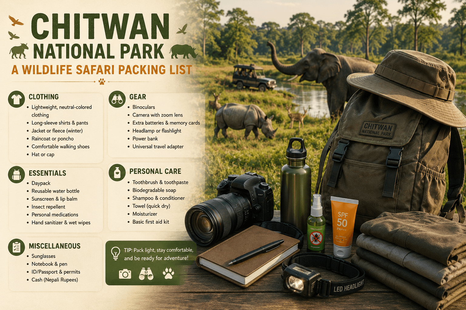Chitwan National Park: A Wildlife Safari Packing List